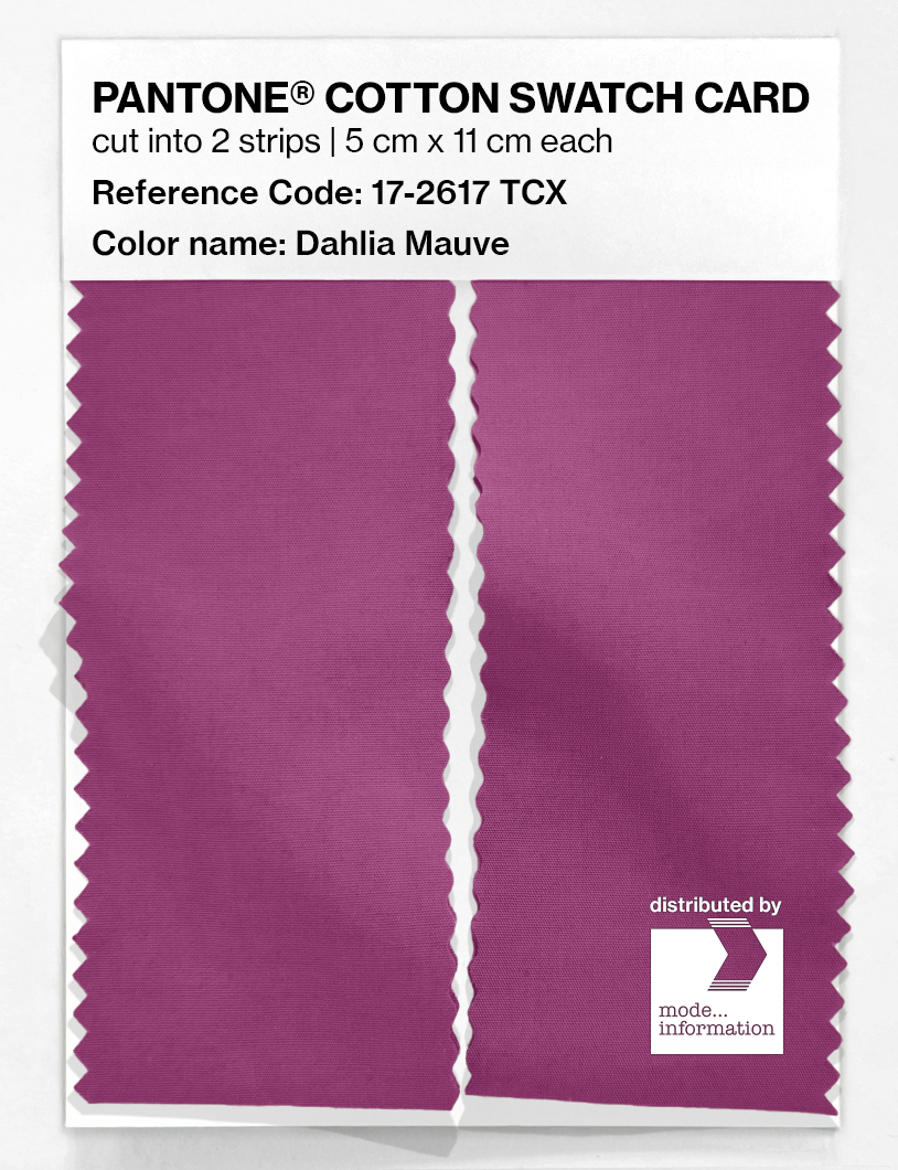 Product image 2 of the product “PANTONE® COTTON SWATCH CARD 17-2617 TCX Dahlia Mauve ”