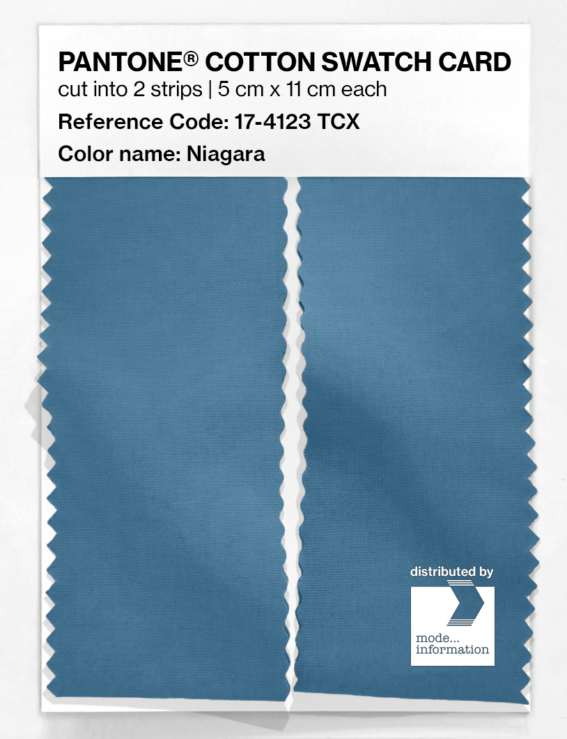Product image 2 of the product “PANTONE® COTTON SWATCH CARD 17-4123 TCX Niagara ”
