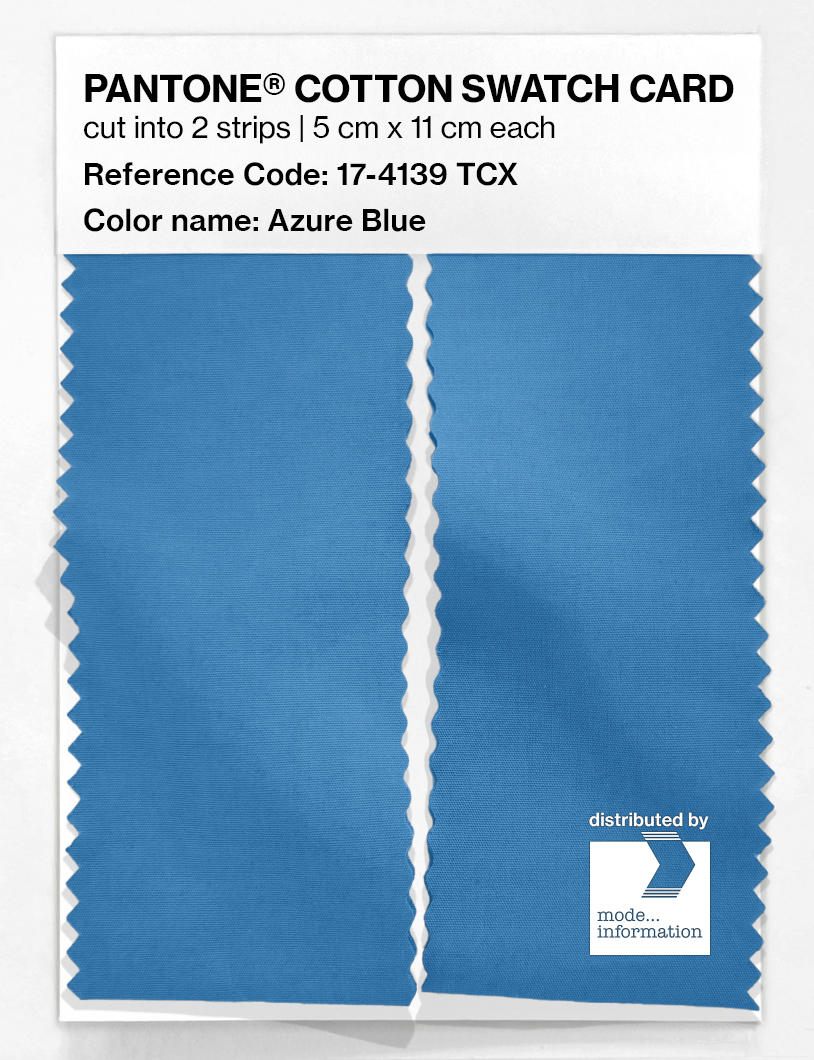 Product image 2 of the product “PANTONE® COTTON SWATCH CARD 17-4139 TCX Azure Blue ”