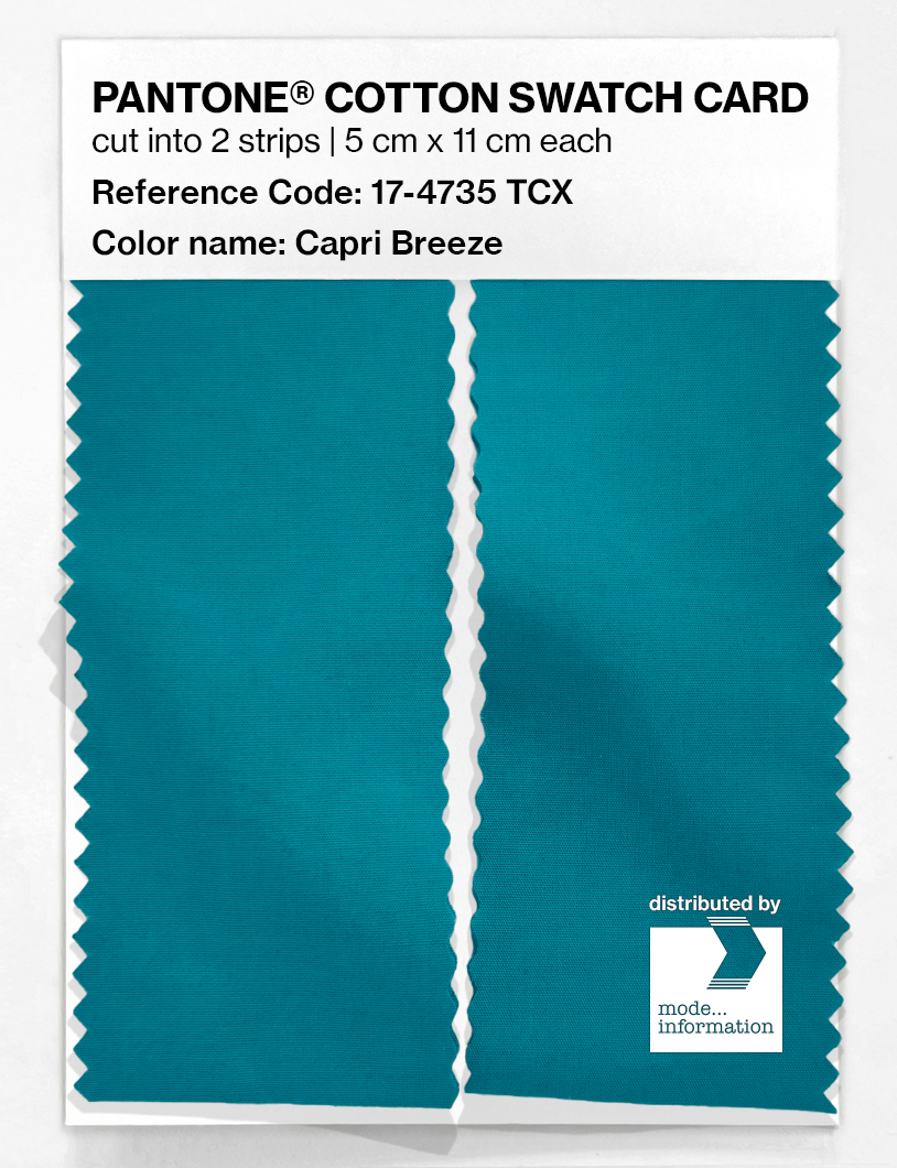 Product image 2 of the product “PANTONE® COTTON SWATCH CARD 17-4735 TCX Capri Breeze ”