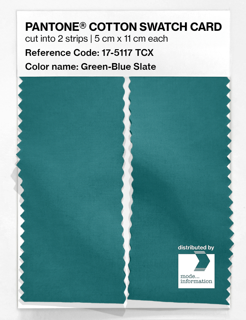 Product image 2 of the product “PANTONE® COTTON SWATCH CARD 17-5117 TCX Green-Blue Slate ”
