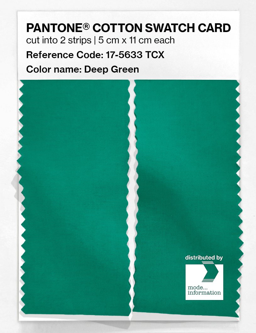 Product image 2 of the product “PANTONE® COTTON SWATCH CARD 17-5633 TCX Deep Green ”