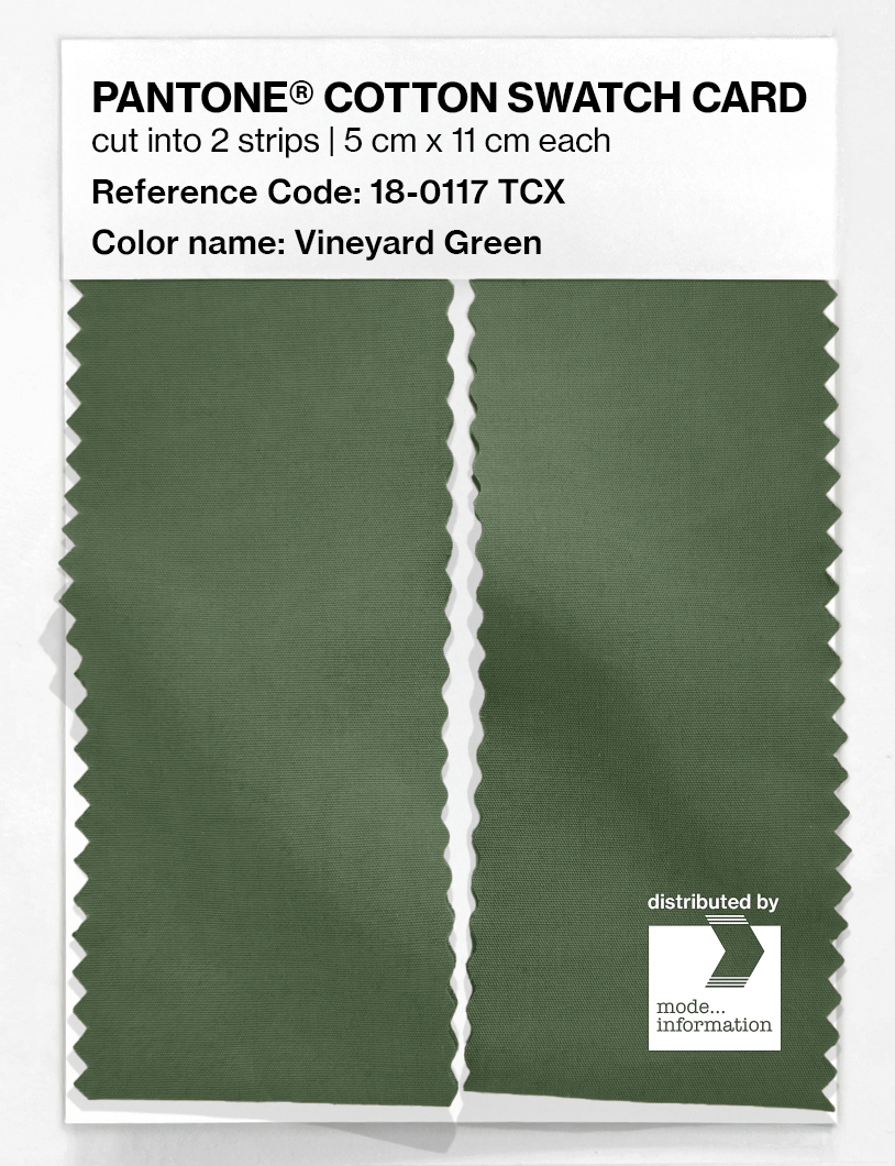 Product image 2 of the product “PANTONE® COTTON SWATCH CARD 18-0117 TCX Vineyard Green ”