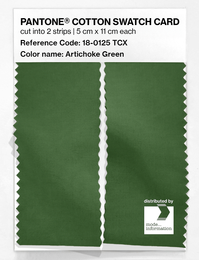 Product image 2 of the product “PANTONE® COTTON SWATCH CARD 18-0125 TCX Artichoke Green ”