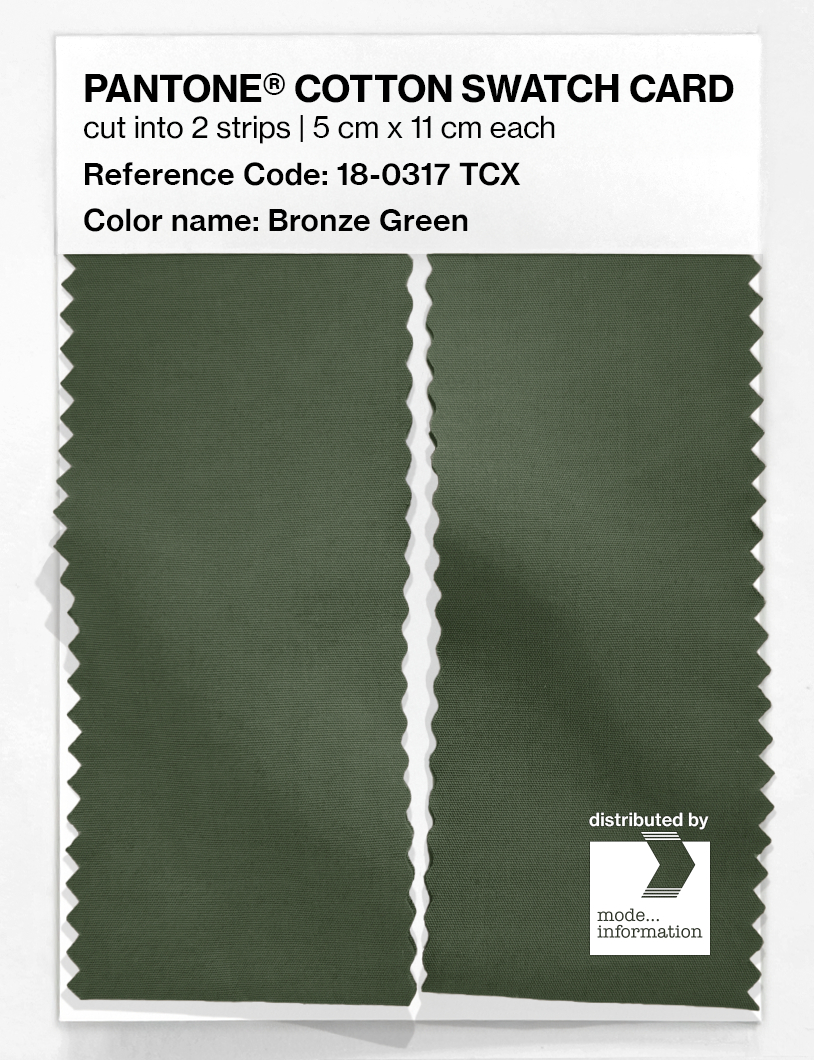 Product image 2 of the product “PANTONE® COTTON SWATCH CARD 18-0317 TCX Bronze Green ”
