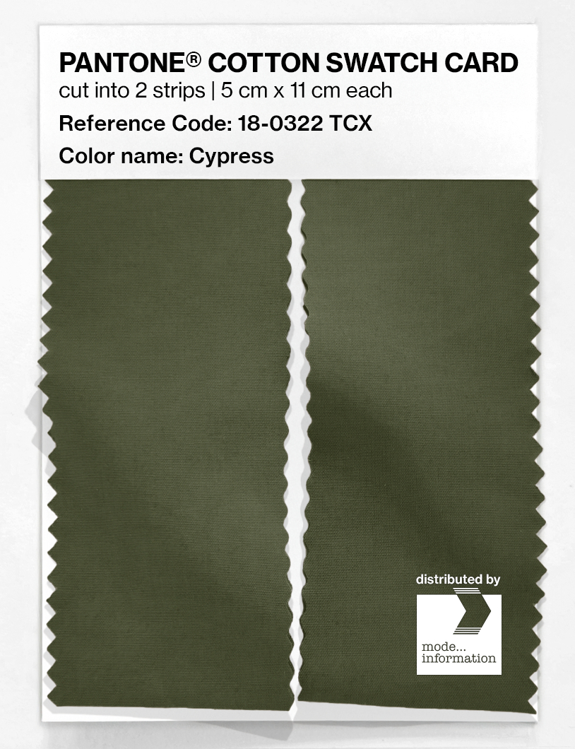 Product image 2 of the product “PANTONE® COTTON SWATCH CARD 18-0322 TCX Cypress ”