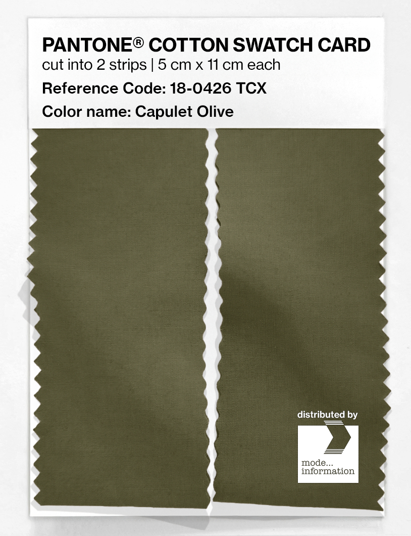 Product image 2 of the product “PANTONE® COTTON SWATCH CARD 18-0426 TCX Capulet Olive ”