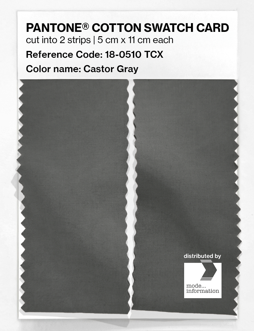 Product image 2 of the product “PANTONE® COTTON SWATCH CARD 18-0510 TCX Castor Gray ”