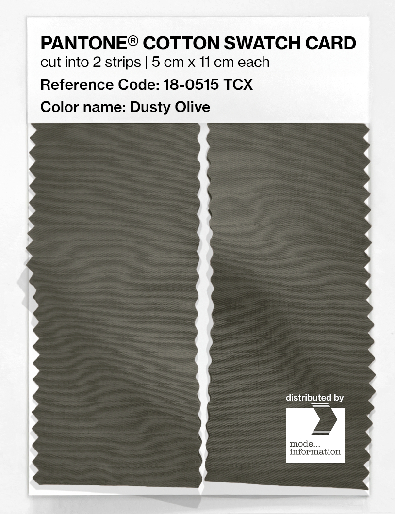 Product image 2 of the product “PANTONE® COTTON SWATCH CARD 18-0515 TCX Dusty Olive ”
