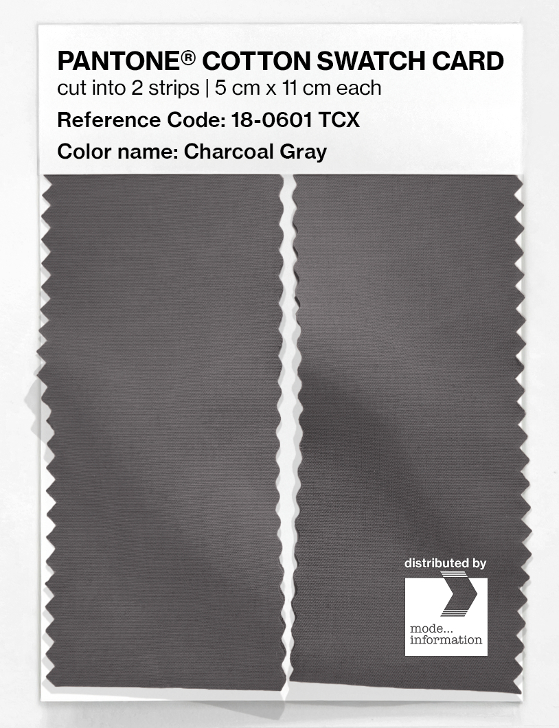 Product image 2 of the product “PANTONE® COTTON SWATCH CARD 18-0601 TCX Charcoal Gray ”