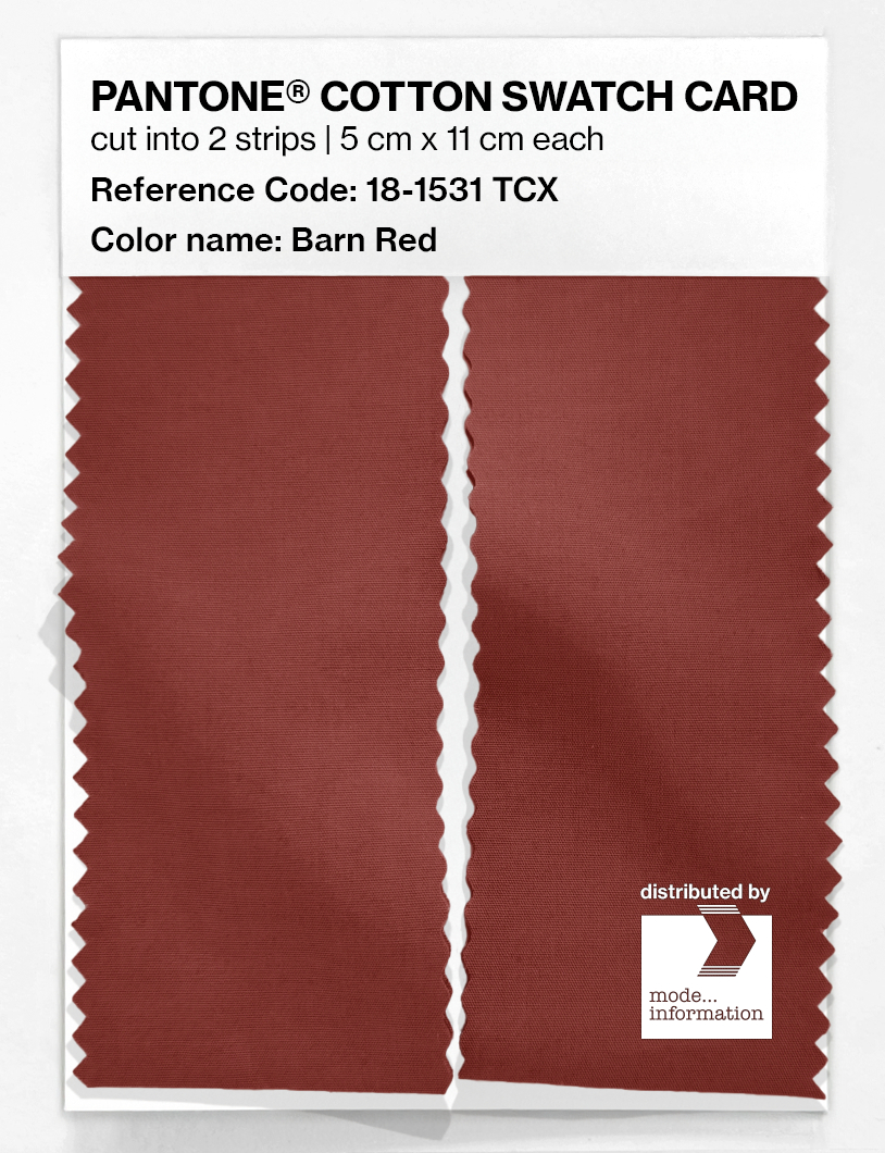 Product image 2 of the product “PANTONE® COTTON SWATCH CARD 18-1531 TCX Barn Red ”