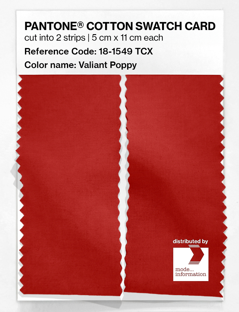 Artikelbild 2 des Artikels “PANTONE® COTTON SWATCH CARD 18-1549 TCX Valiant Poppy “