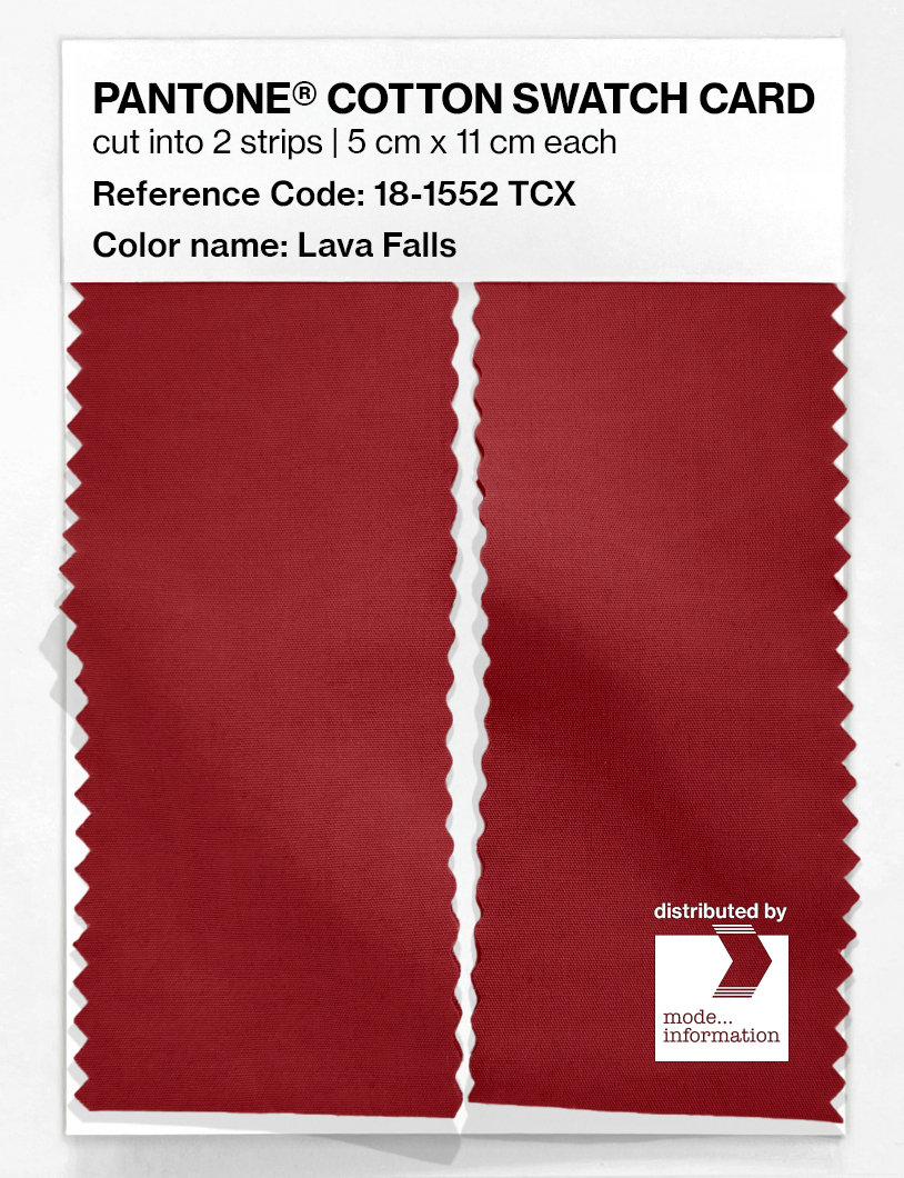 Product image 2 of the product “PANTONE® COTTON SWATCH CARD 18-1552 TCX Lava Falls ”