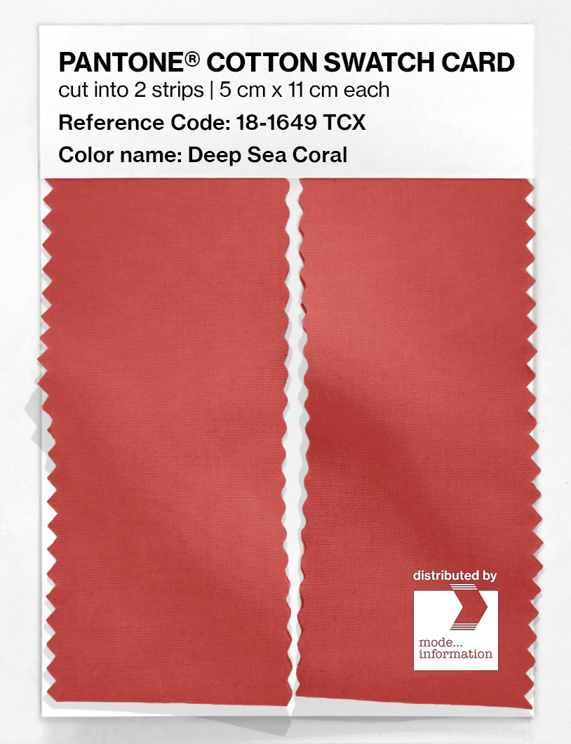 Product image 2 of the product “PANTONE® COTTON SWATCH CARD 18-1649 TCX Deep Sea Coral ”