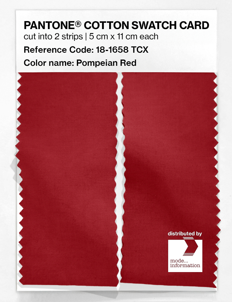 Product image 2 of the product “PANTONE® COTTON SWATCH CARD 18-1658 TCX Pompeian Red ”