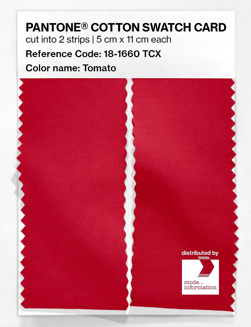 Product image 2 of the product “PANTONE® COTTON SWATCH CARD 18-1660 TCX Tomato ”