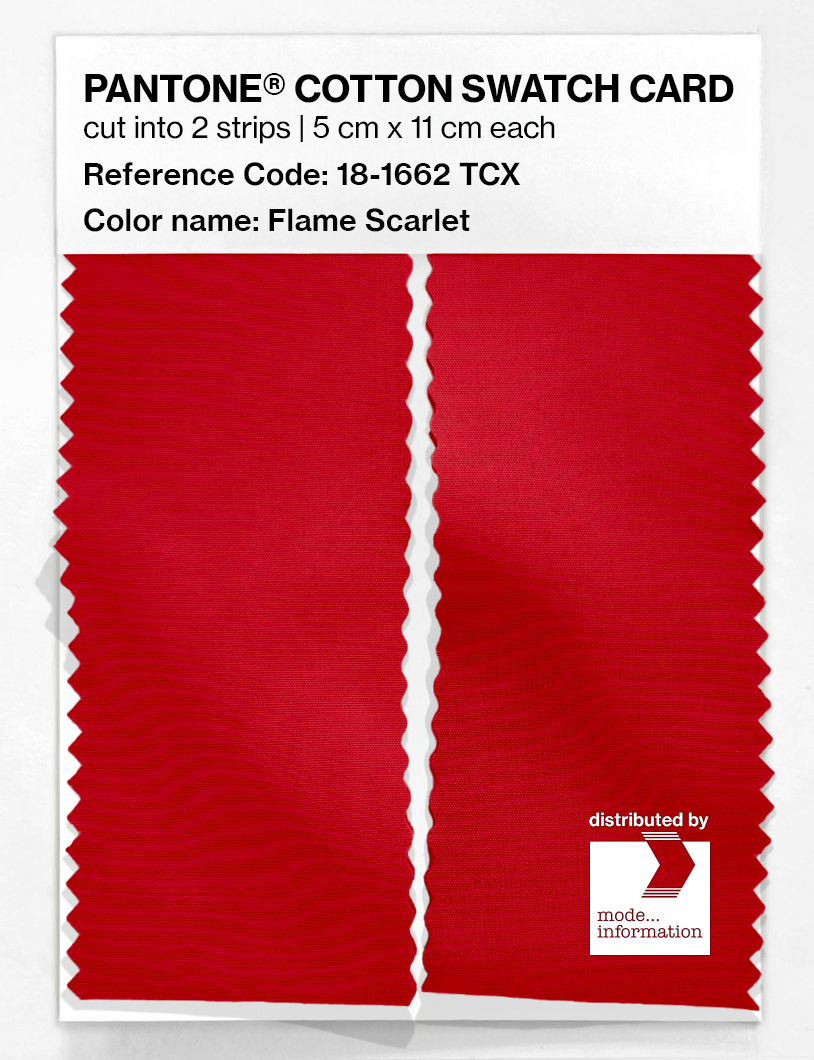 Product image 2 of the product “PANTONE® COTTON SWATCH CARD 18-1662 TCX Flame Scarlet ”