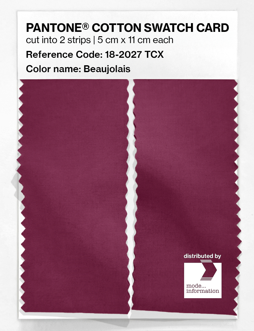 Product image 2 of the product “PANTONE® COTTON SWATCH CARD 18-2027 TCX Beaujolais ”