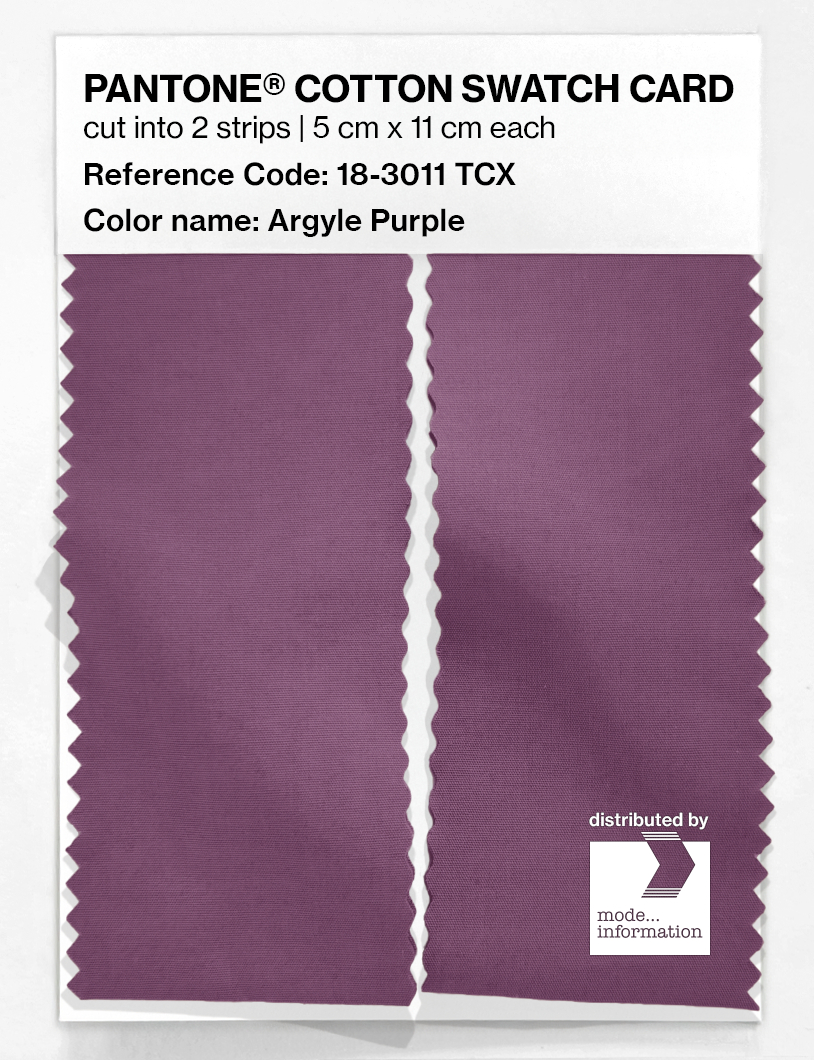 Product image 2 of the product “PANTONE® COTTON SWATCH CARD 18-3011 TCX Argyle Purple ”