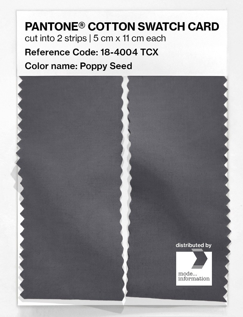 Product image 2 of the product “PANTONE® COTTON SWATCH CARD 18-4004 TCX Poppy Seed ”