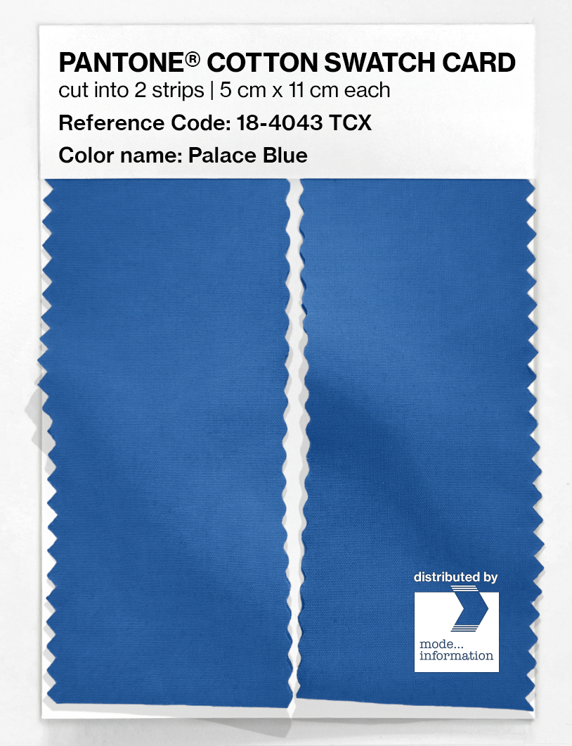 Product image 2 of the product “PANTONE® COTTON SWATCH CARD 18-4043 TCX Palace Blue ”