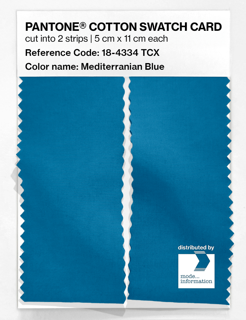 Product image 2 of the product “PANTONE® COTTON SWATCH CARD 18-4334 TCX Mediterranian Blue ”