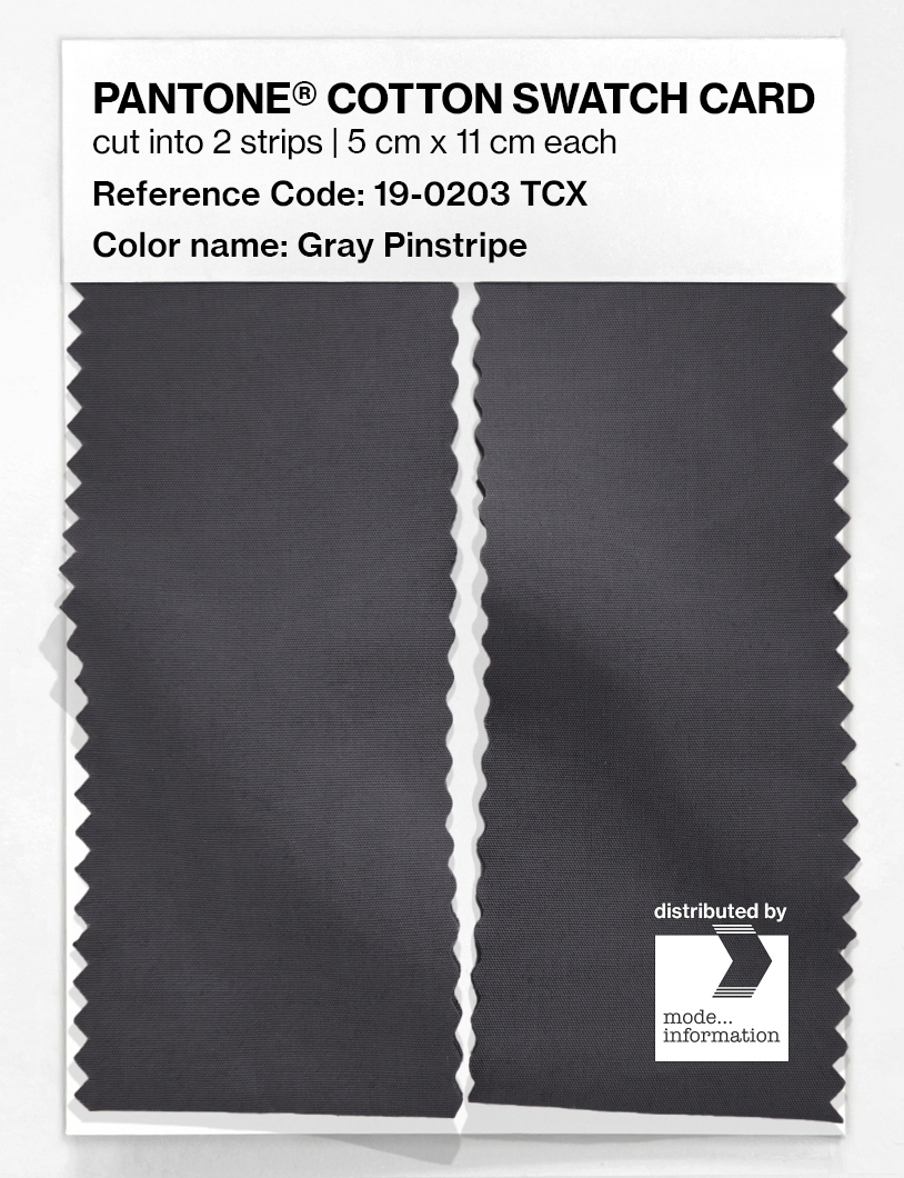 Product image 2 of the product “PANTONE® COTTON SWATCH CARD 19-0203 TCX Gray Pinstripe ”