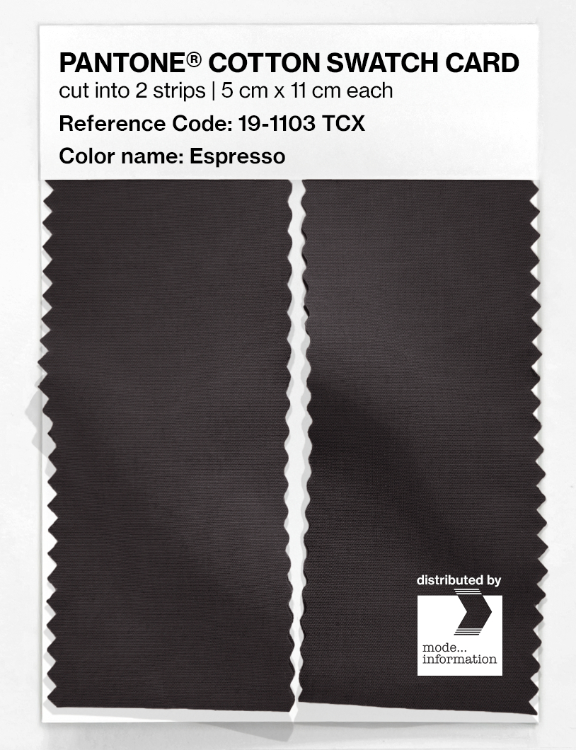 Product image 2 of the product “PANTONE® COTTON SWATCH CARD 19-1103 TCX Espresso ”