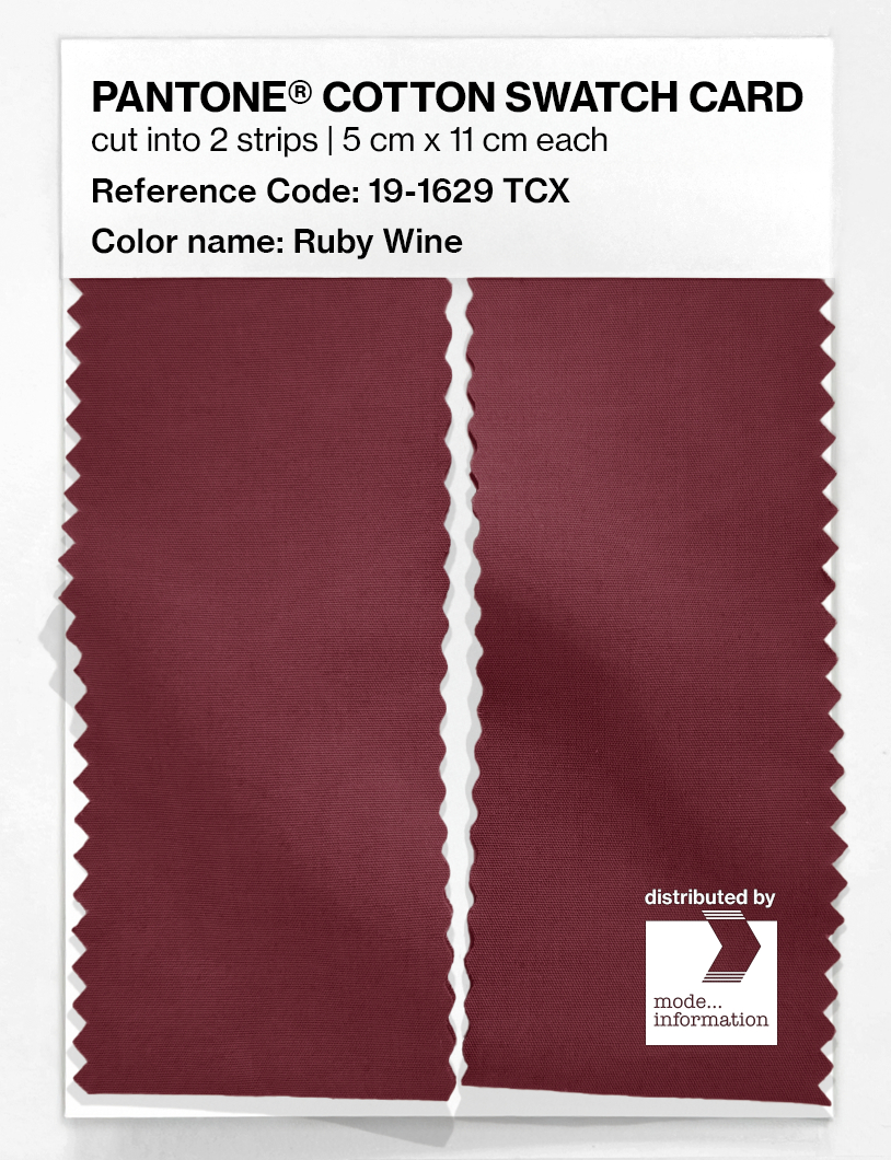 Product image 2 of the product “PANTONE® COTTON SWATCH CARD 19-1629 TCX Ruby Wine ”
