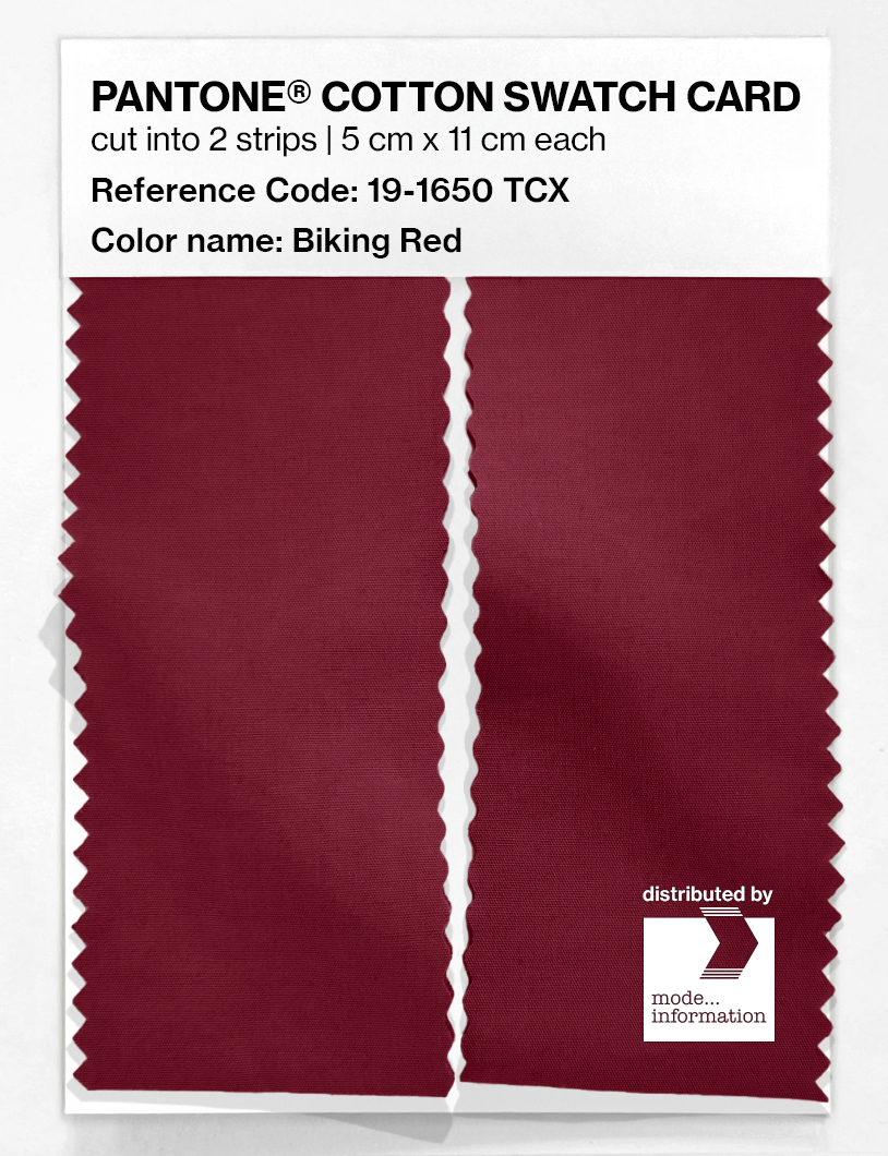 Product image 2 of the product “PANTONE® COTTON SWATCH CARD 19-1650 TCX Biking Red ”