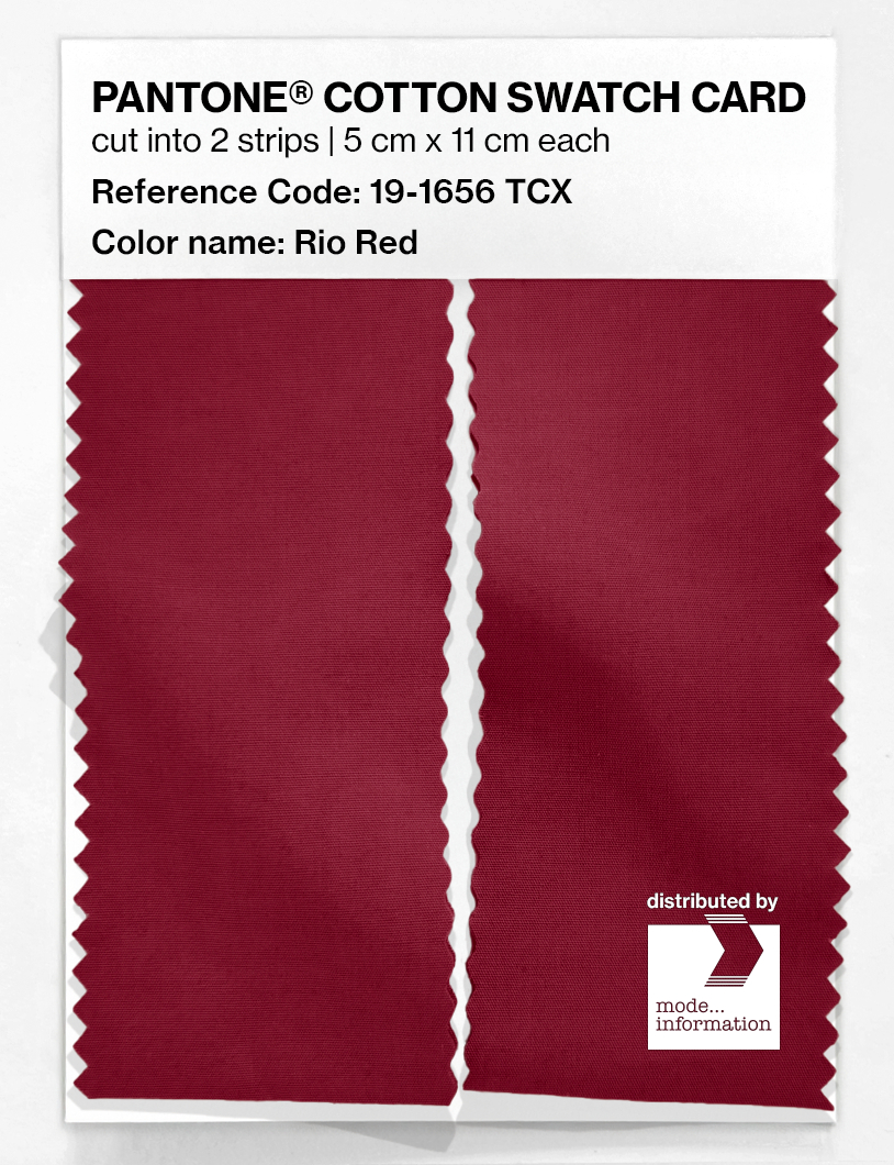 Product image 2 of the product “PANTONE® COTTON SWATCH CARD 19-1656 TCX Rio Red ”