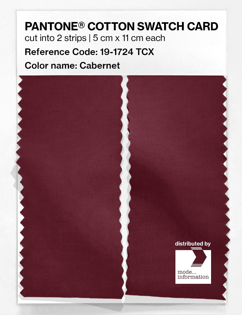 Product image 2 of the product “PANTONE® COTTON SWATCH CARD 19-1724 TCX Cabernet ”