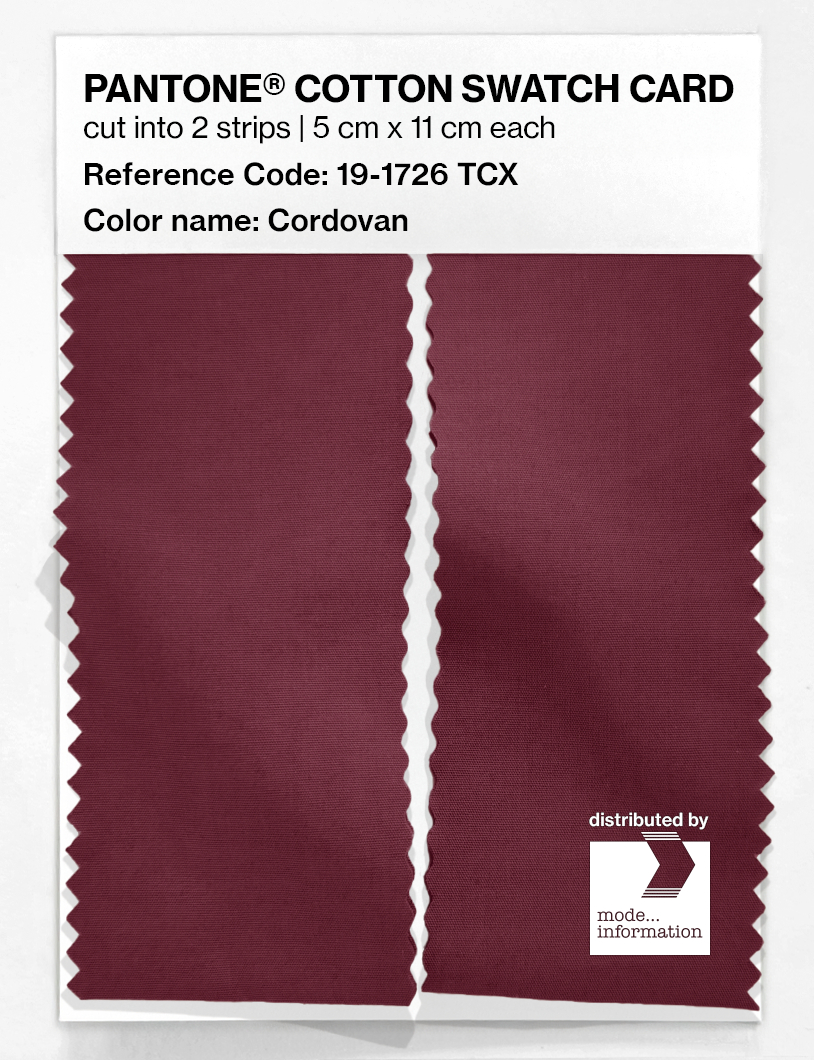 Product image 2 of the product “PANTONE® COTTON SWATCH CARD 19-1726 TCX Cordovan ”