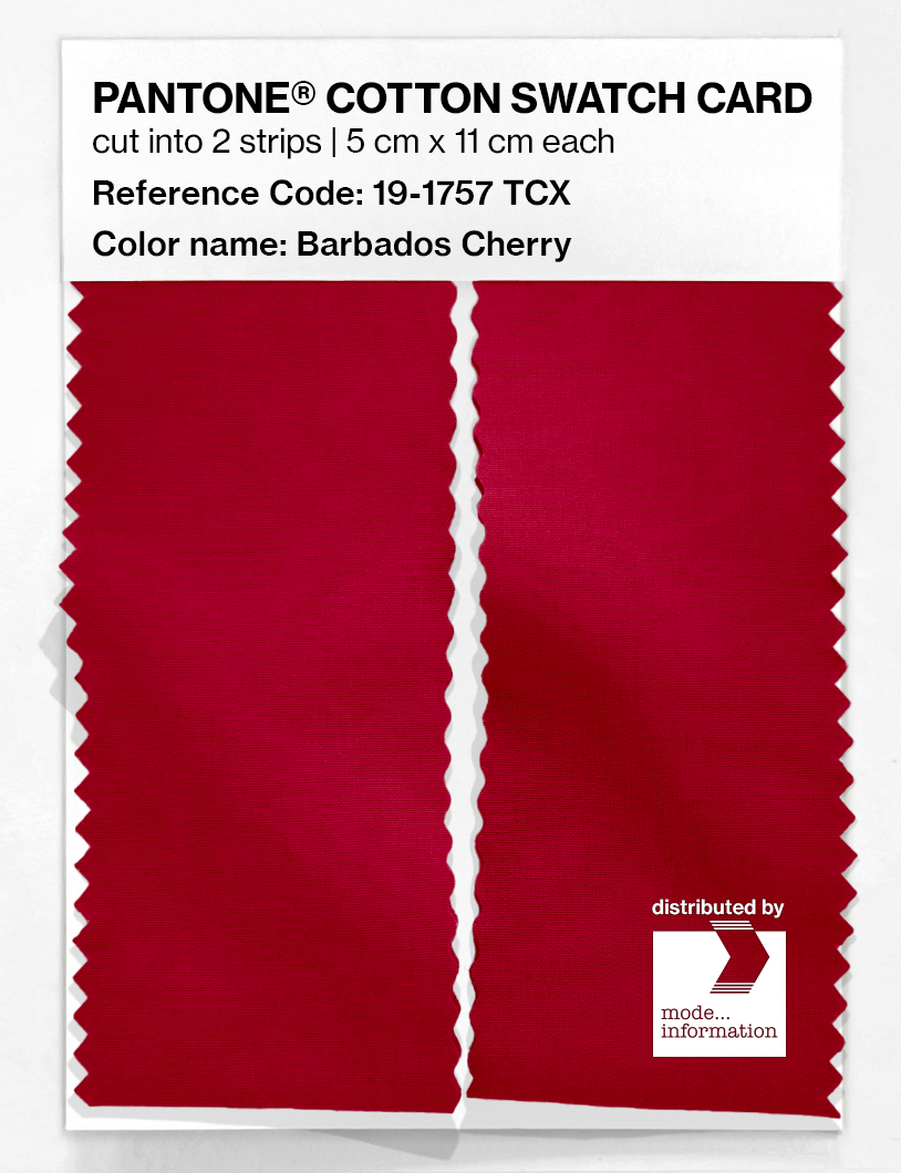 Product image 2 of the product “PANTONE® COTTON SWATCH CARD 19-1757 TCX Barbados Cherry ”
