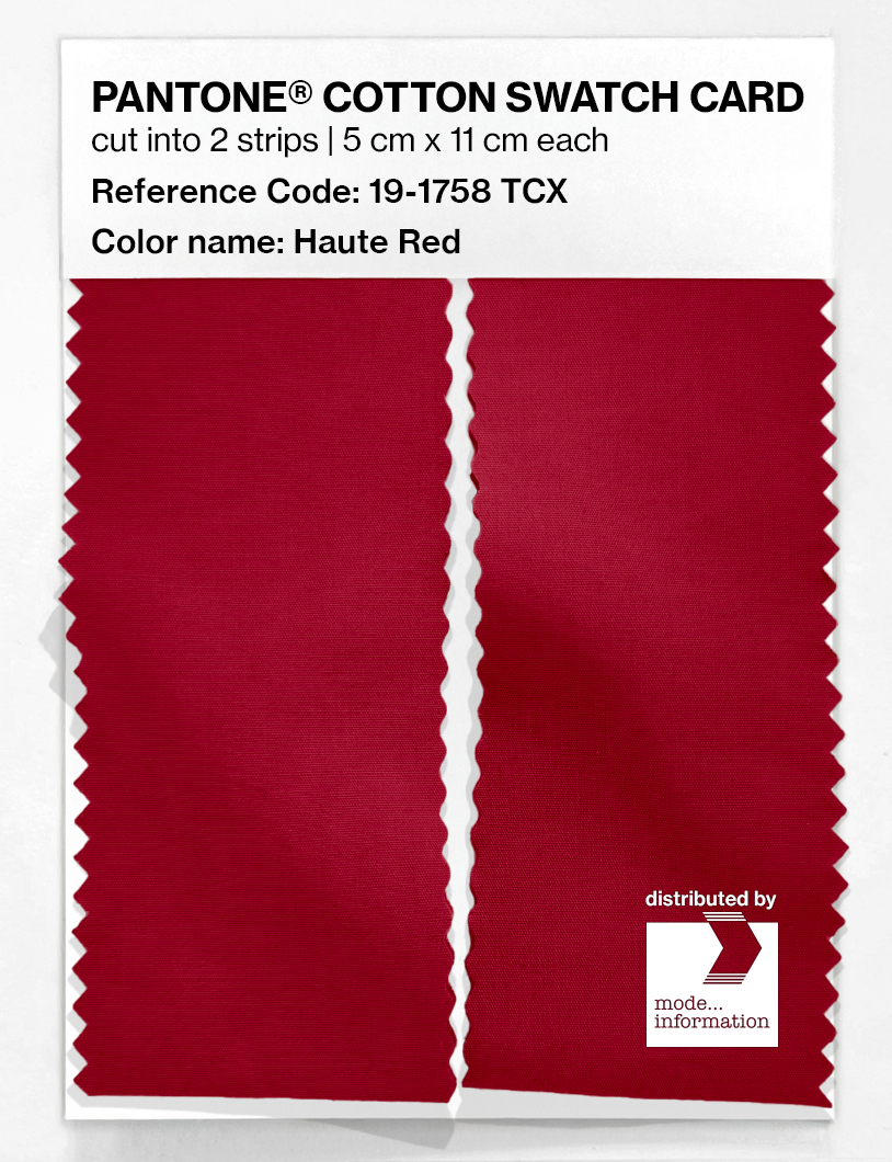 Product image 2 of the product “PANTONE® COTTON SWATCH CARD 19-1758 TCX Haute Red ”
