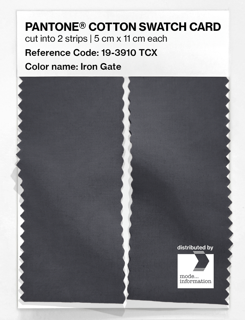 Product image 2 of the product “PANTONE® COTTON SWATCH CARD 19-3910 TCX Iron Gate ”