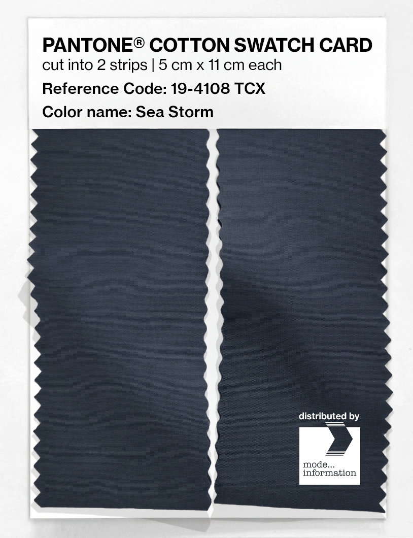 Product image 2 of the product “PANTONE® COTTON SWATCH CARD 19-4108 TCX Sea Storm ”