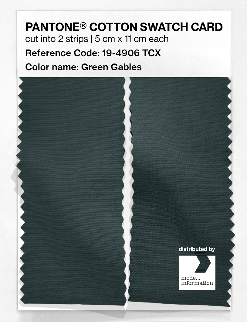 Product image 2 of the product “PANTONE® COTTON SWATCH CARD 19-4906 TCX Green Gables ”