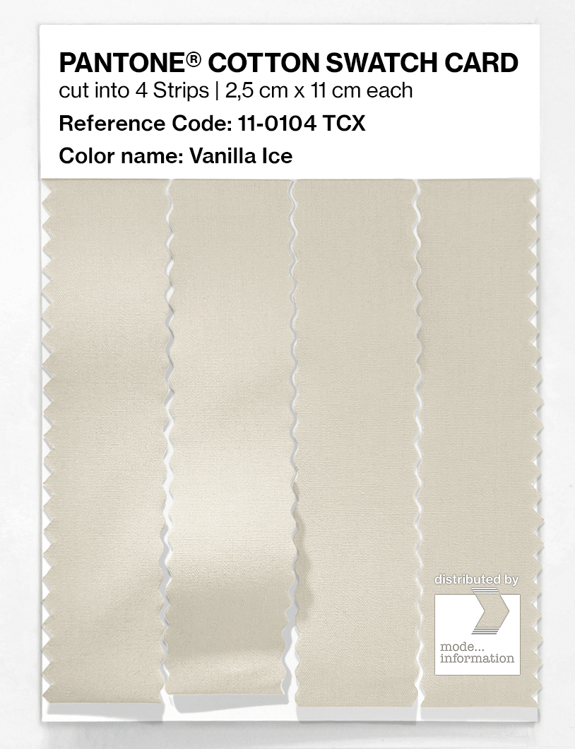 Product image 3 of the product “PANTONE® COTTON SWATCH CARD 11-0104 TCX Vanilla Ice ”