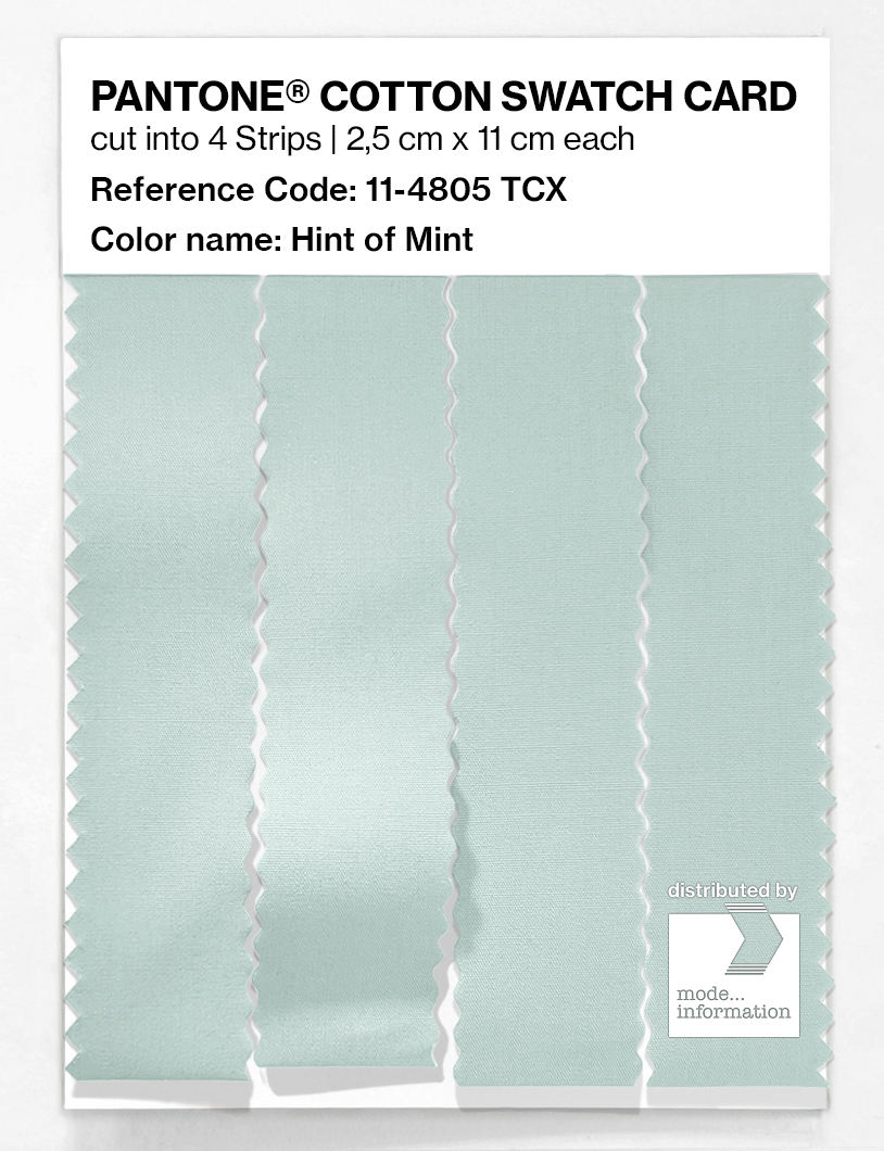 Product image 3 of the product “PANTONE® COTTON SWATCH CARD 11-4805 TCX Hint of Mint ”