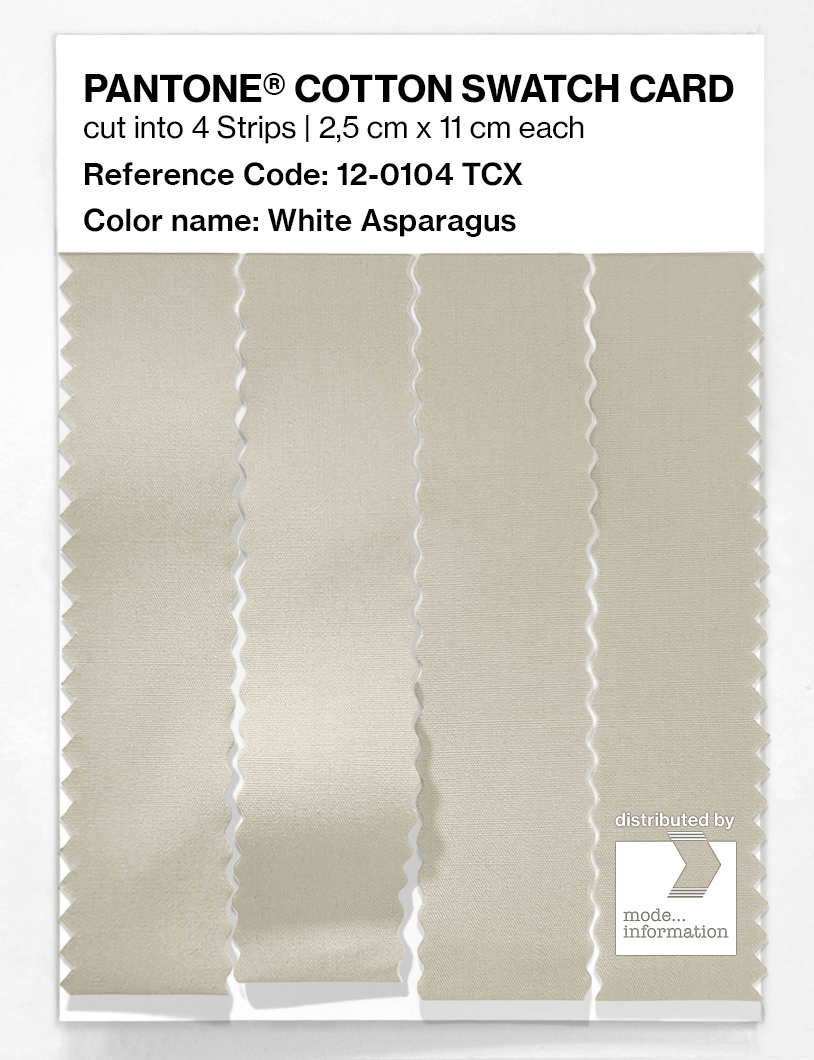 Product image 3 of the product “PANTONE® COTTON SWATCH CARD 12-0104 TCX White Asparagus ”