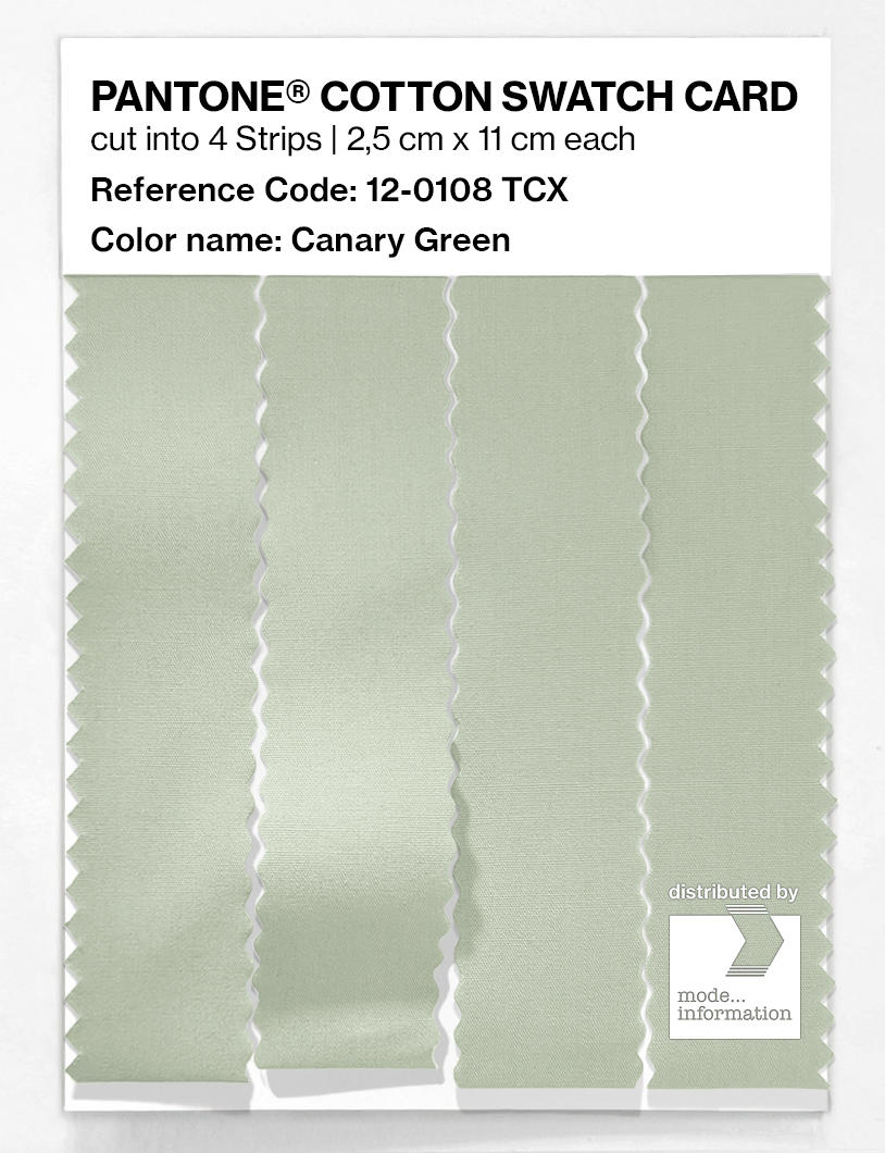 Product image 3 of the product “PANTONE® COTTON SWATCH CARD 12-0108 TCX Canary Green ”