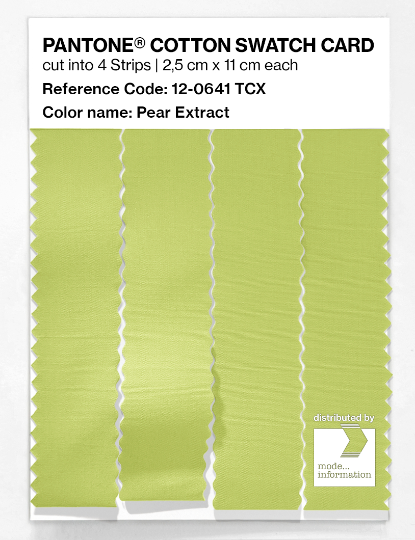 Product image 3 of the product “PANTONE® COTTON SWATCH CARD 12-0641 TCX Pear Extract ”