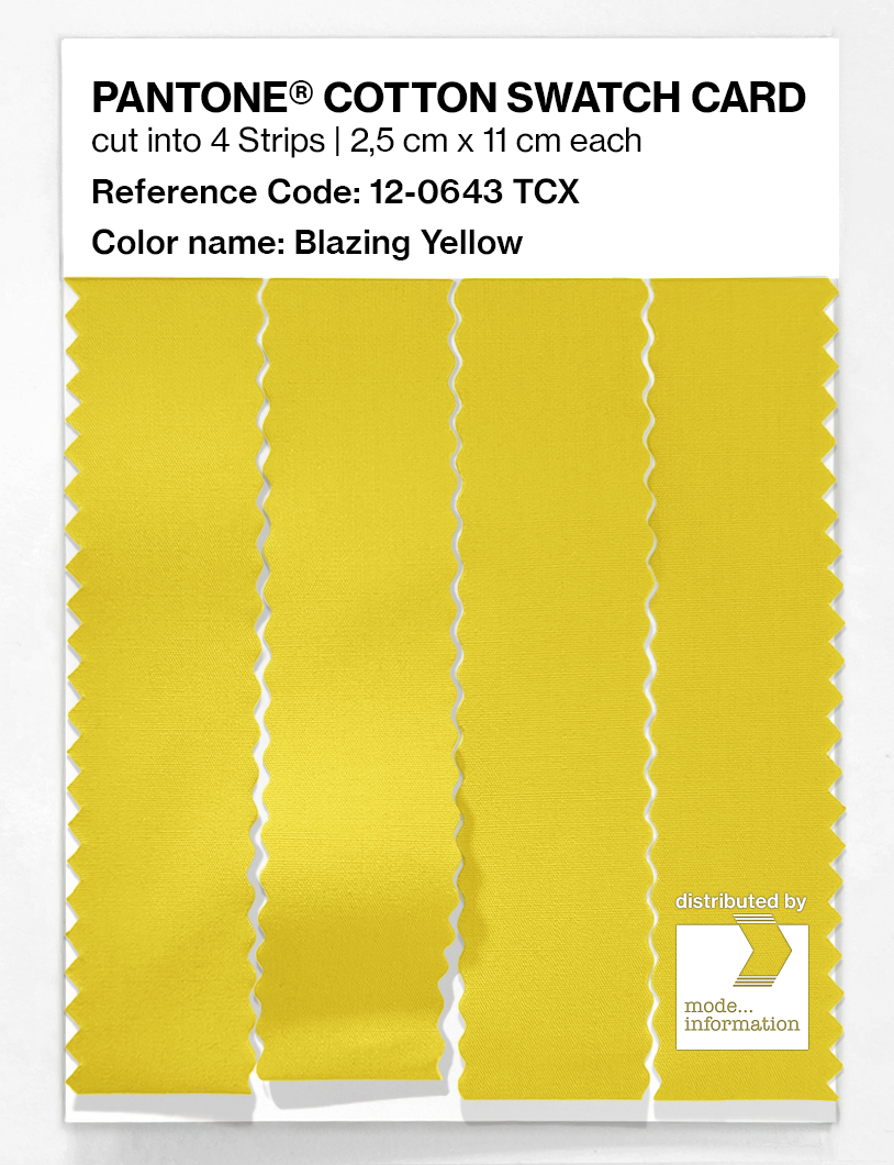 Product image 3 of the product “PANTONE® COTTON SWATCH CARD 12-0643 TCX Blazing Yellow ”