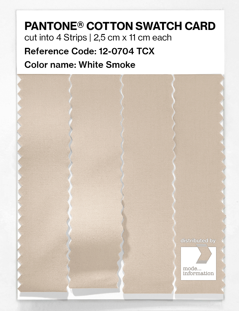 Product image 3 of the product “PANTONE® COTTON SWATCH CARD 12-0704 TCX White Smoke ”