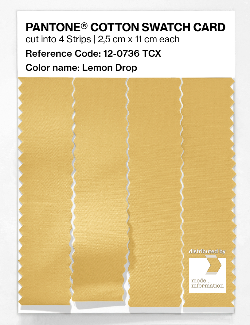 Product image 3 of the product “PANTONE® COTTON SWATCH CARD 12-0736 TCX Lemon Drop ”