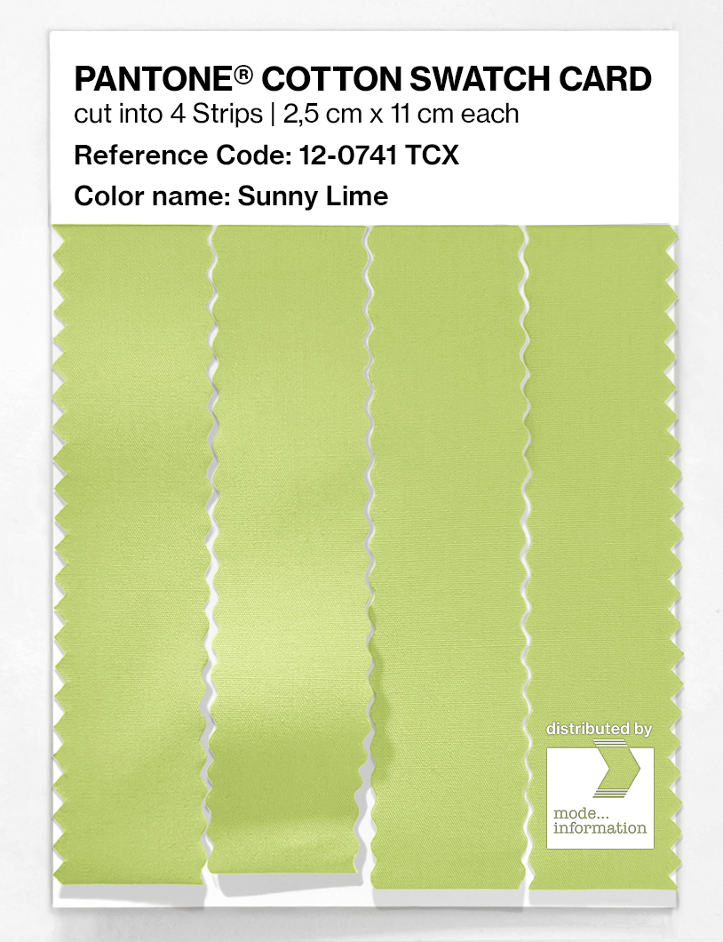 Product image 3 of the product “PANTONE® COTTON SWATCH CARD 12-0741 TCX Sunny Lime ”