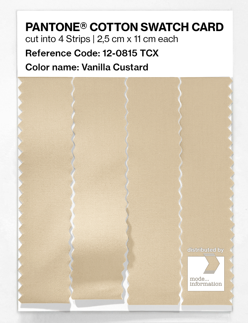 Product image 3 of the product “PANTONE® COTTON SWATCH CARD 12-0815 TCX Vanilla Custard ”