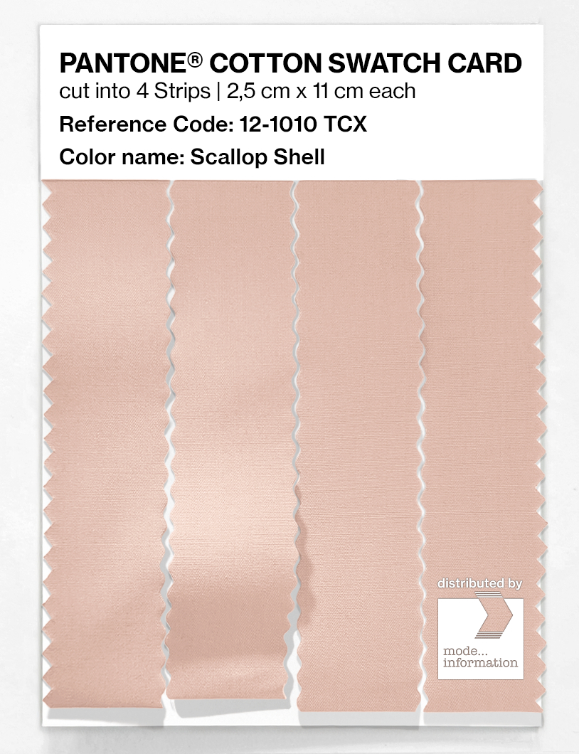 Product image 3 of the product “PANTONE® COTTON SWATCH CARD 12-1010 TCX Scallop Shell ”