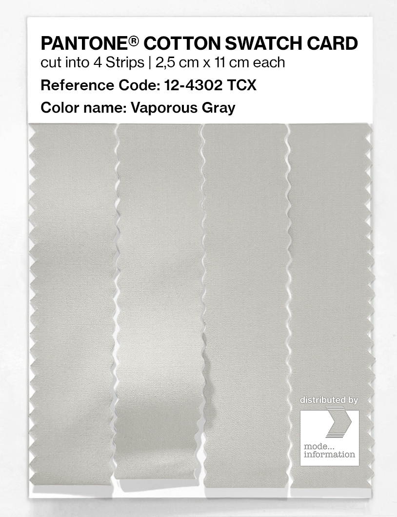 Product image 3 of the product “PANTONE® COTTON SWATCH CARD 12-4302 TCX Vaporous Gray ”